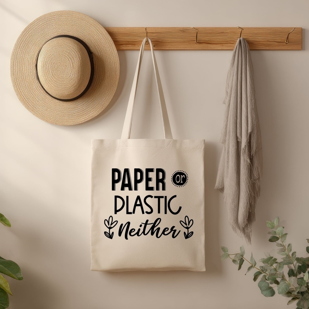 Custom Natural Canvas Tote Paper Or Plastic Neither